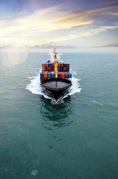 Container ship relocating goods across the high seas