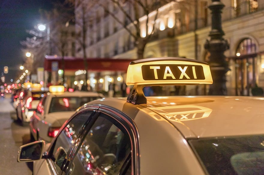 Moving to Germany - German taxi outside a hotel