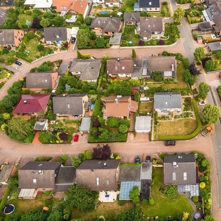 Moving to Germany - Typical German new housing development in the flat countryside of northern Germany