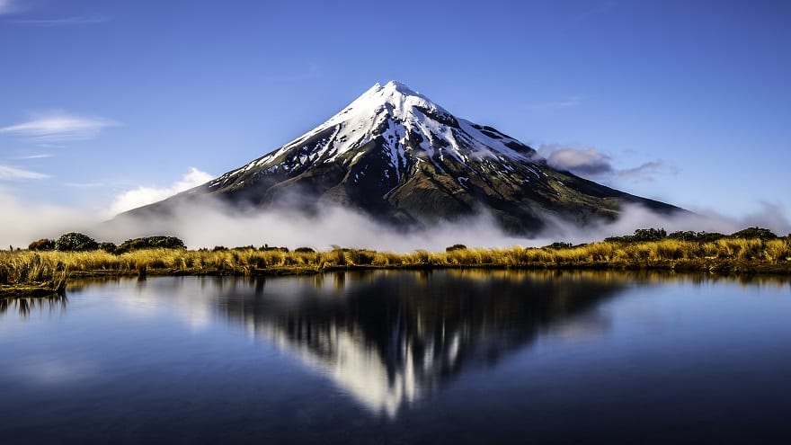 Moving to New Zealand - Mirror lake Mount Taranaki New Zealand