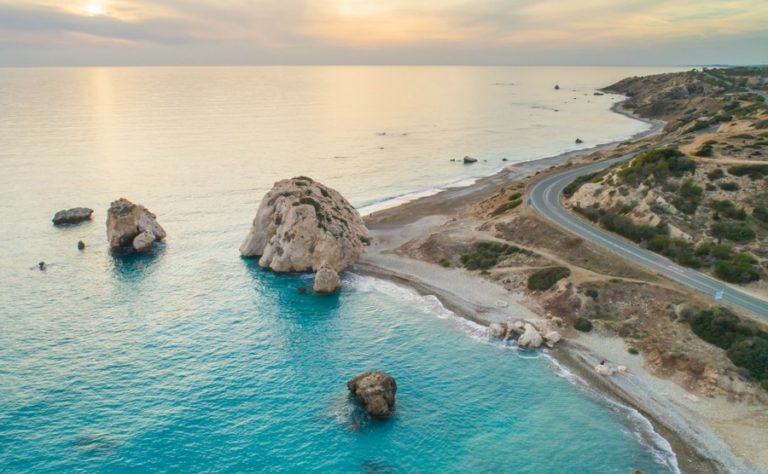 Moving-toCyprus-Aphrodite's-Rock,-Paphos-in-Cyprus