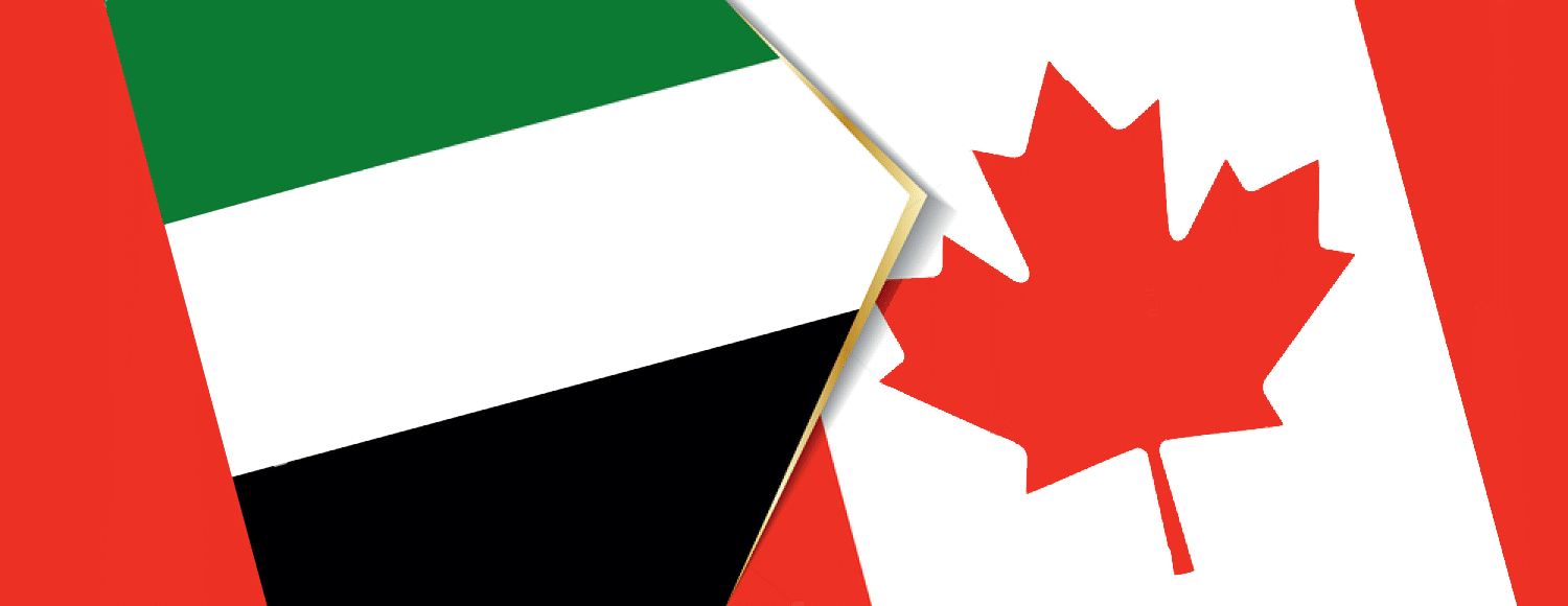 Canada and UAE flag indicating shipping from the UAE